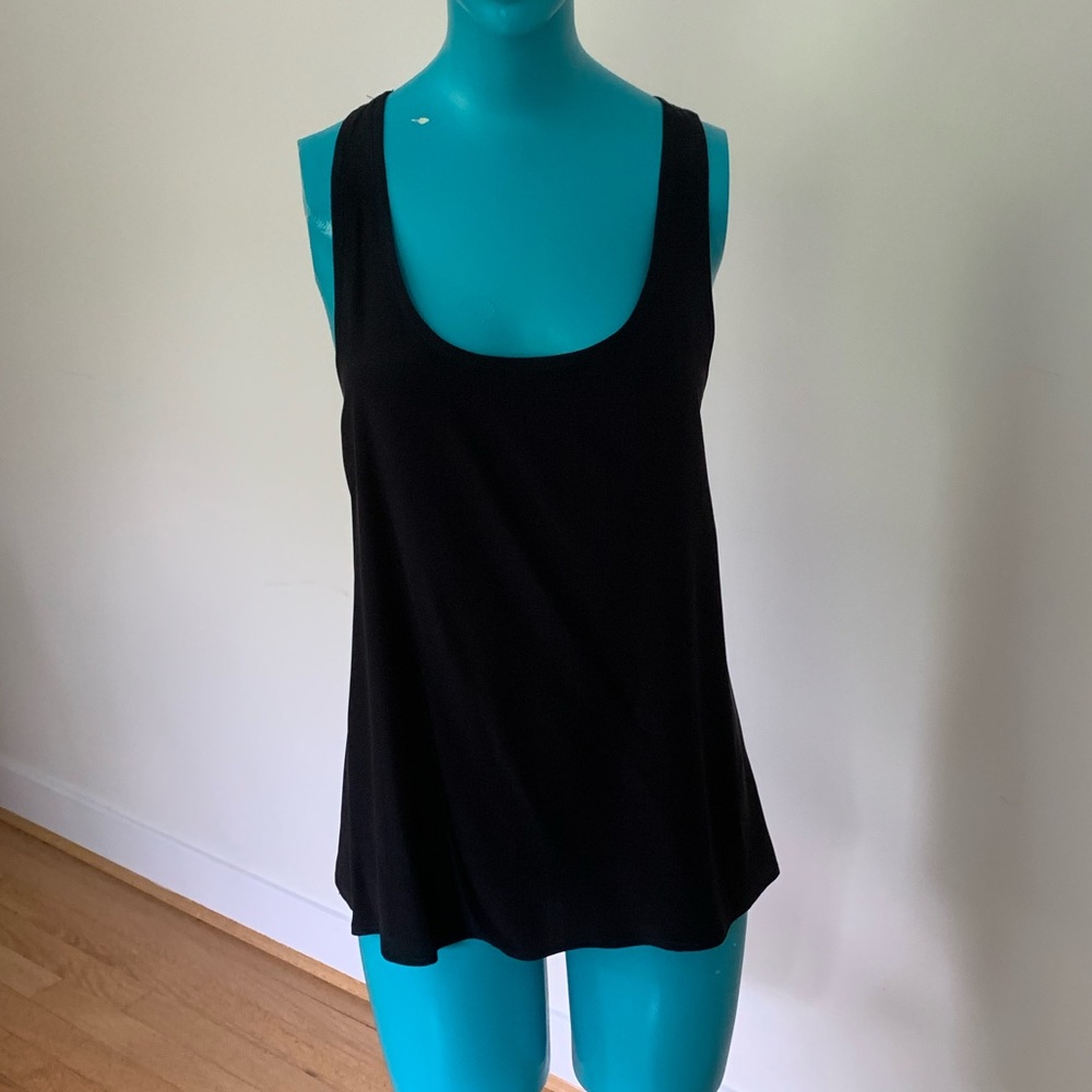 Black silk tank